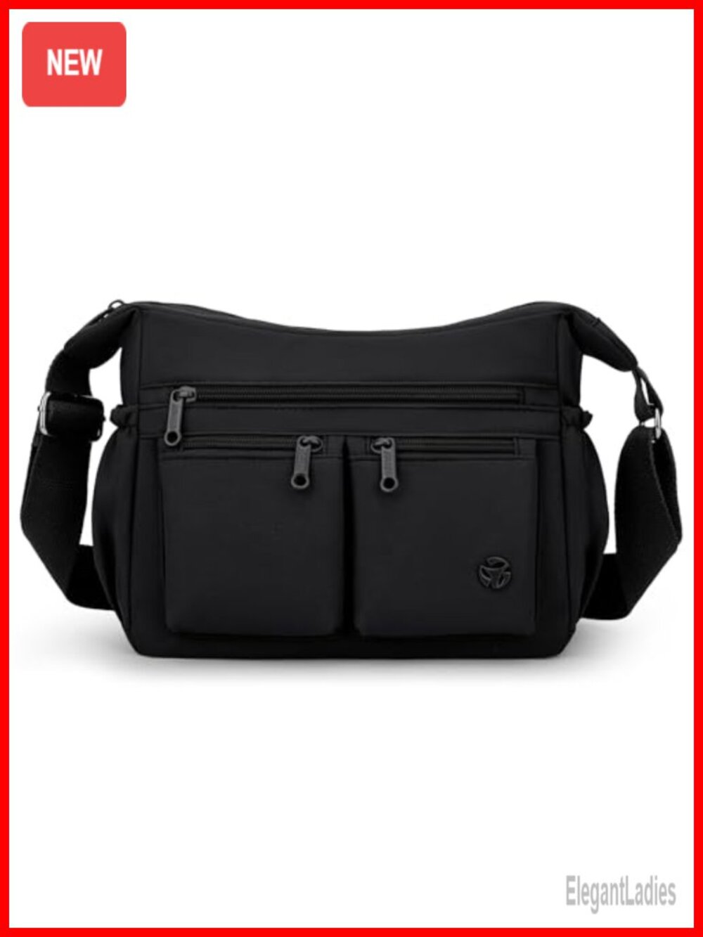 Nylon Crossbody Shoulder Bag Multi Pocket Roomy Travel Purse